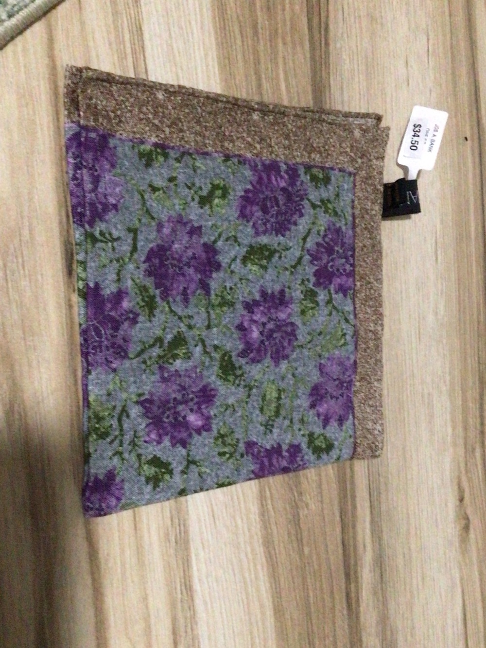 Floral Purple Accent pocke square -Jos A bank